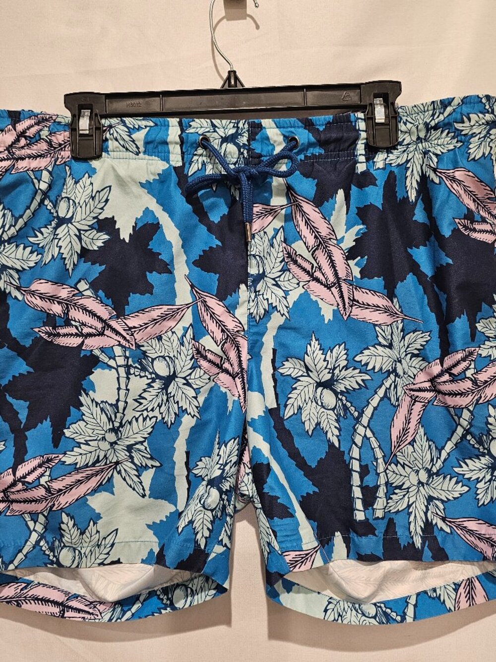 IKE By IKE Behar Men's Swim Trunks Medium Blue Floral Print Board Shorts